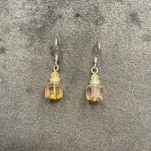 EUC - Square Topaz Pierced Earrings